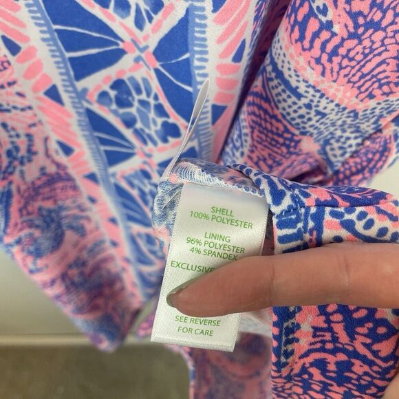Lilly Pulitzer Donna Romper Size 2 Pink Blue Skort 001558 - Picture 5 of 8